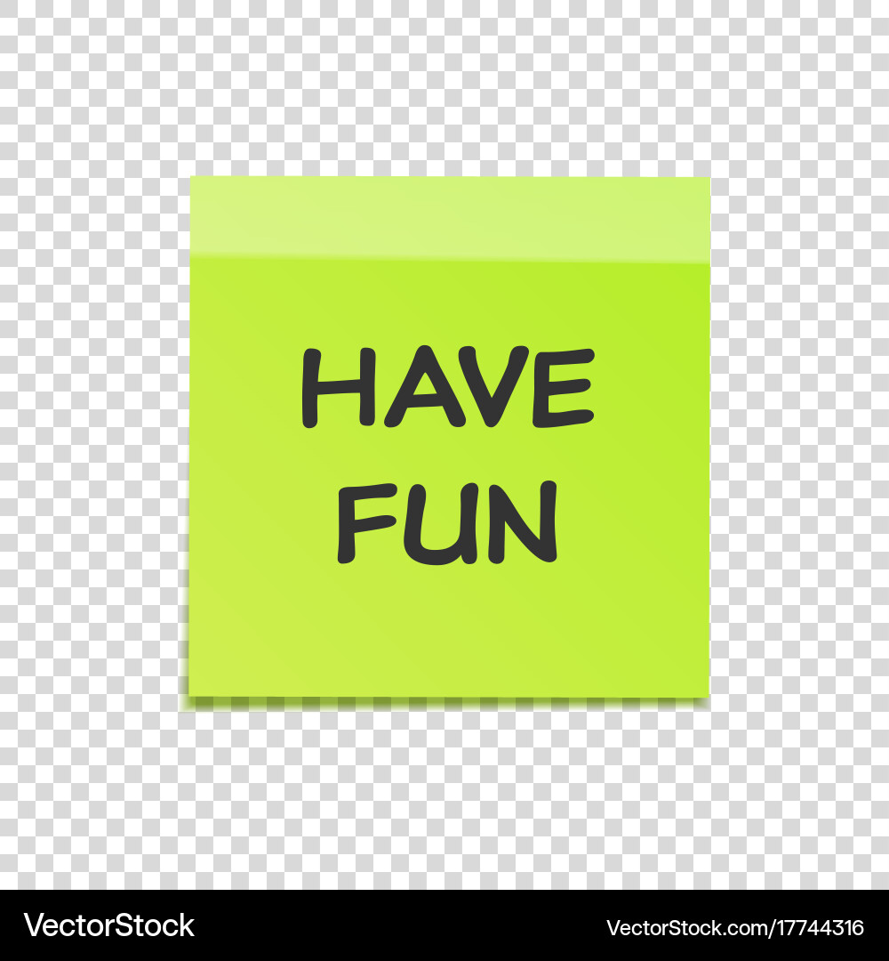 Sticky note with text and shadow isolated Vector Image