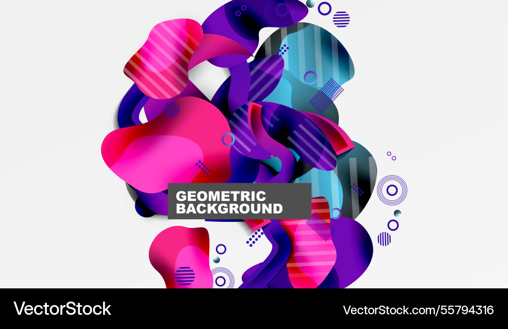 Vibrant abstract background overlapping shapes Vector Image