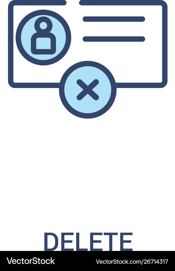 Delete concept 2 colored icon simple line element Vector Image