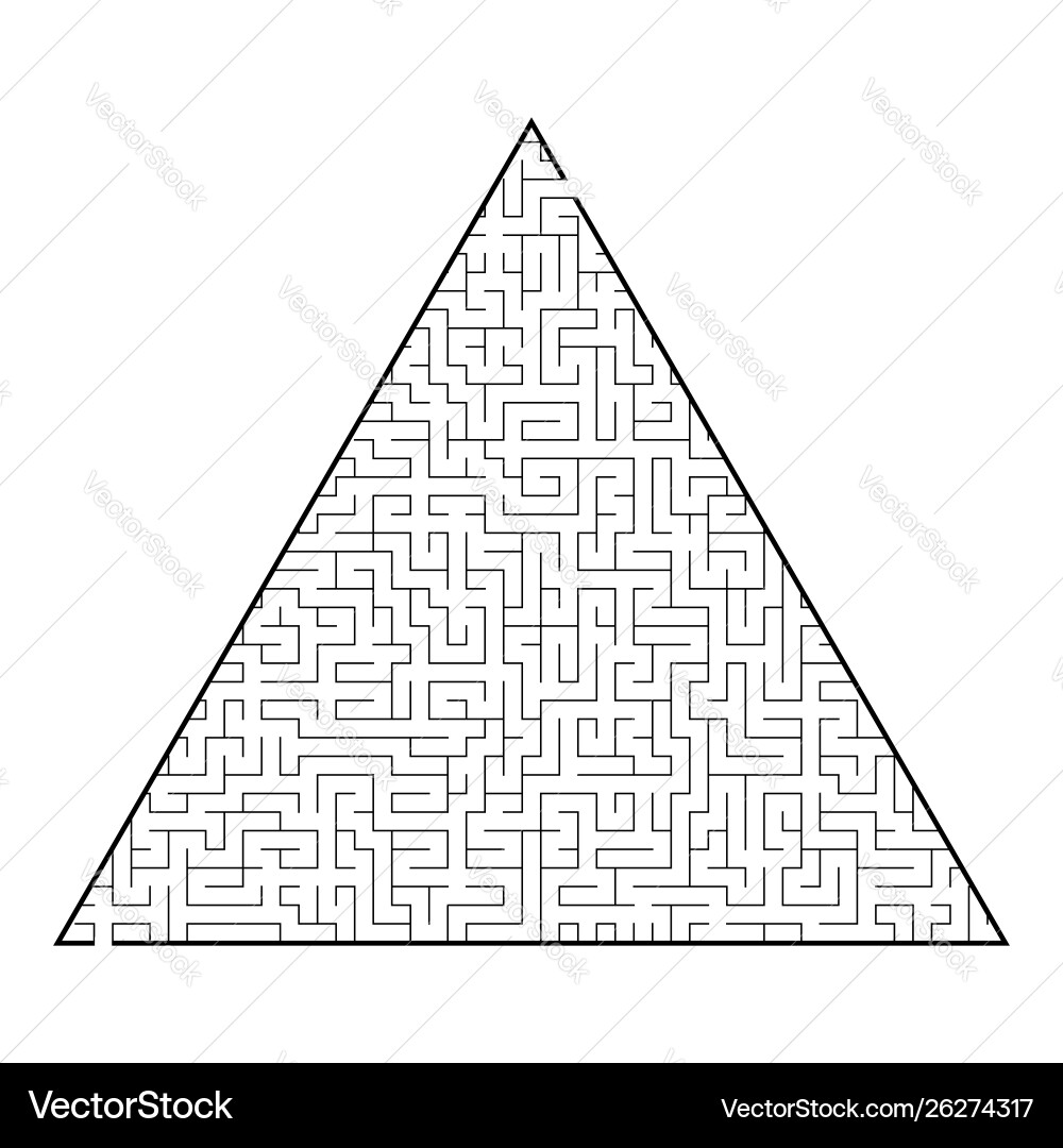 Difficult triangular labyrinth game for kids Difficult triangular labyrinth game for kids vector image