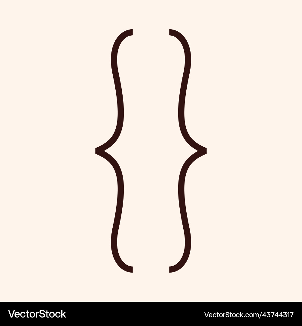 Double brackets curly angled and rounded braces Double brackets curly angled and rounded braces Vector Image