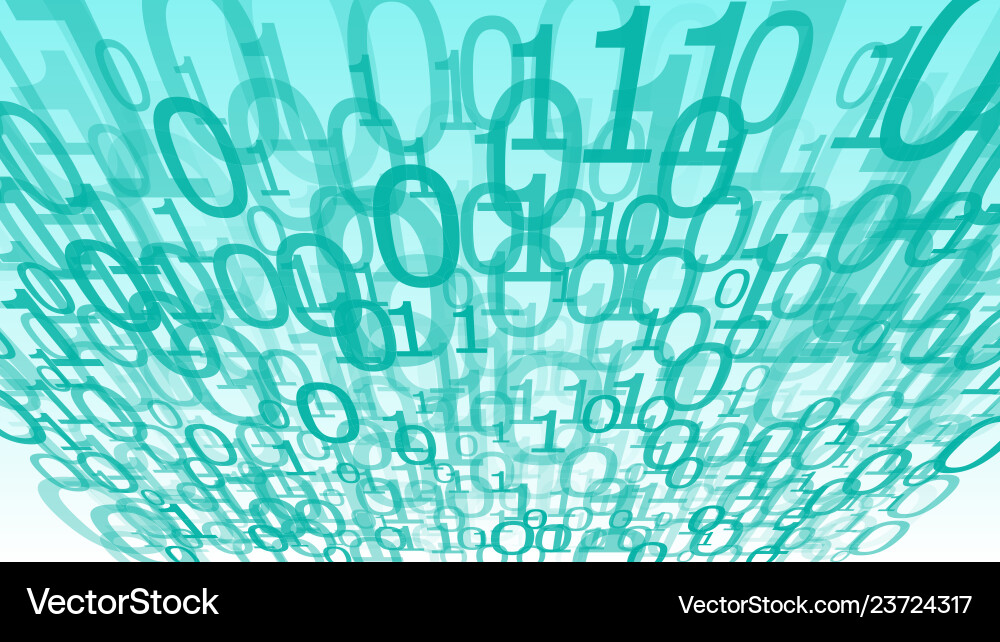 Mint green computer cloud numbers random binary vector image
