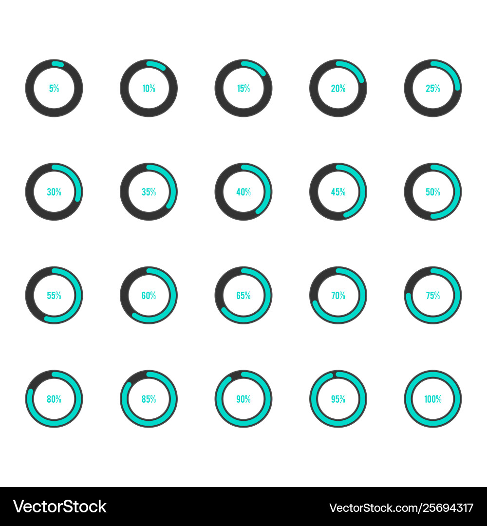 Modern Loading Progress Circle Icons vector image