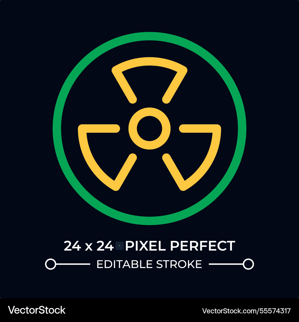 Radiation symbol dark color line ui icon Radiation symbol dark color line ui icon vector image