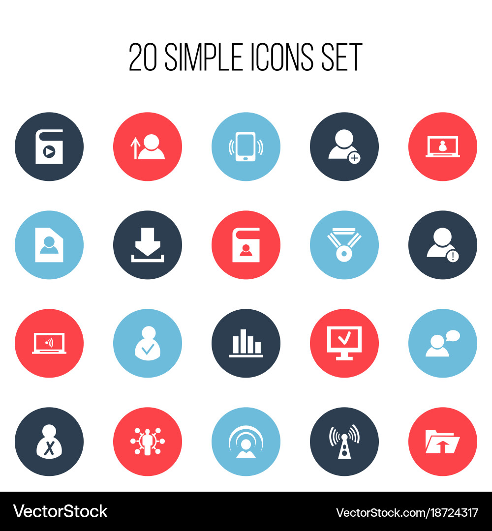Set of 20 editable web icons includes symbols vector image