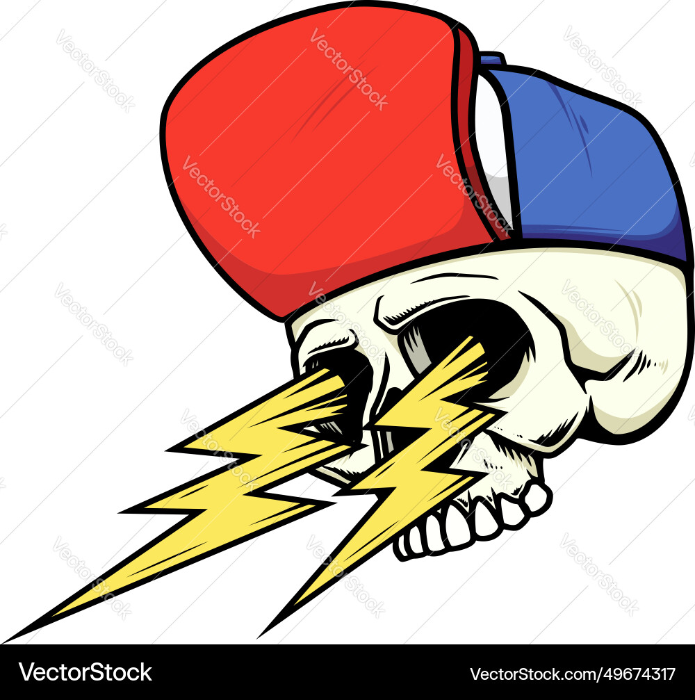 Skull with lightnings vintage Skull with lightnings vintage vector image