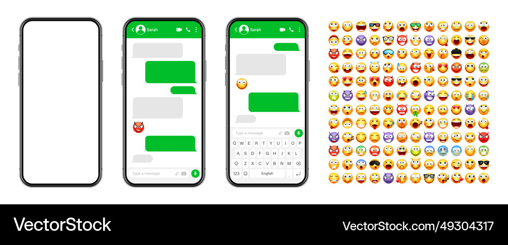 Smartphone messaging app user interface design Vector Image