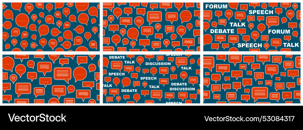 Speech bubbles seamless background set endless Speech bubbles seamless background set endless vector image