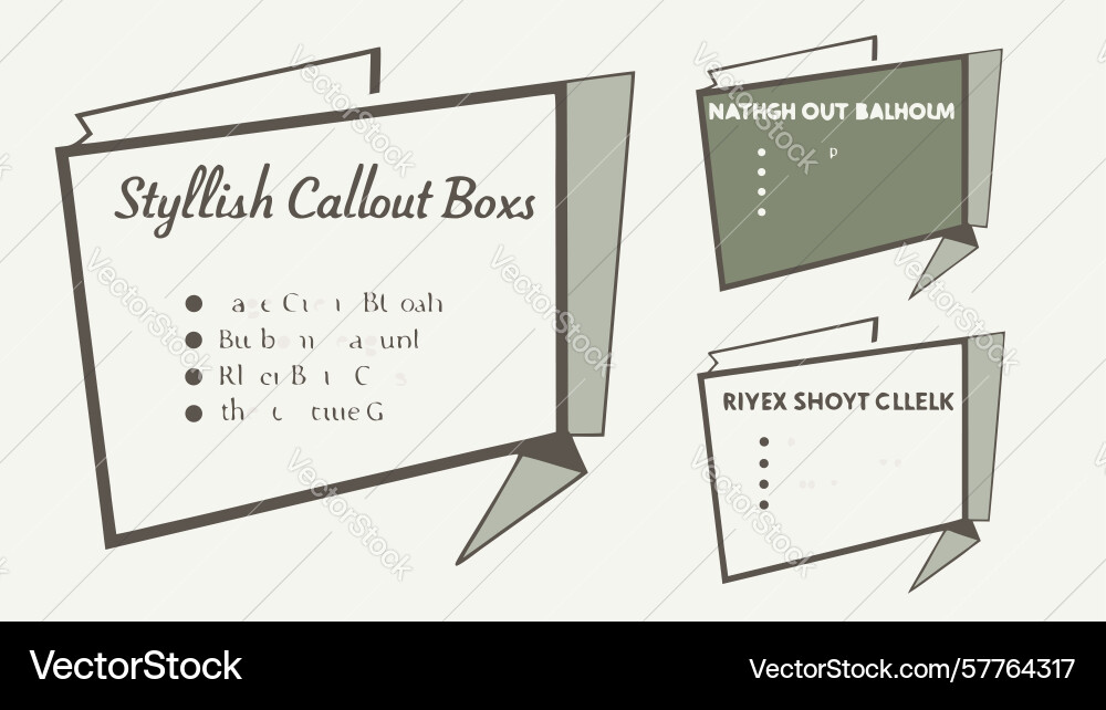 Stylish speech bubble callout boxes set design vector image