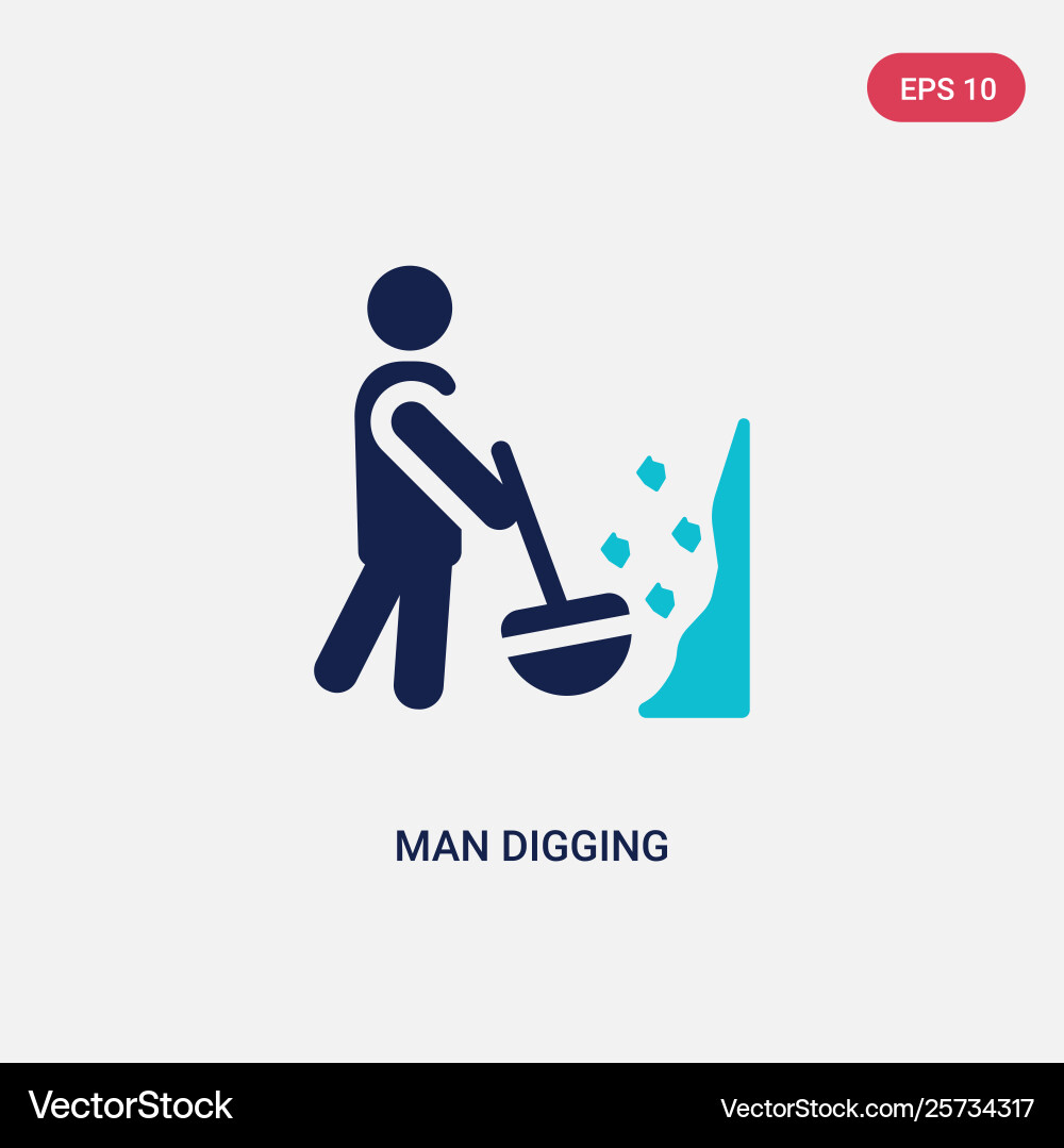 Two color man digging icon from behavior concept Two color man digging icon from behavior concept vector image