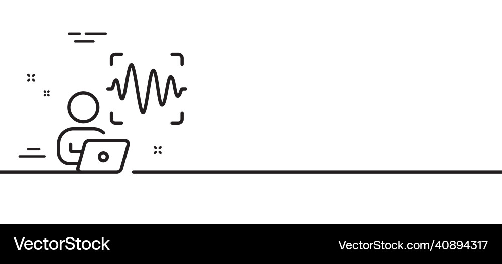 Voice Wave Line-Icon Sound Scan-Zeichen minimal Vektorbild