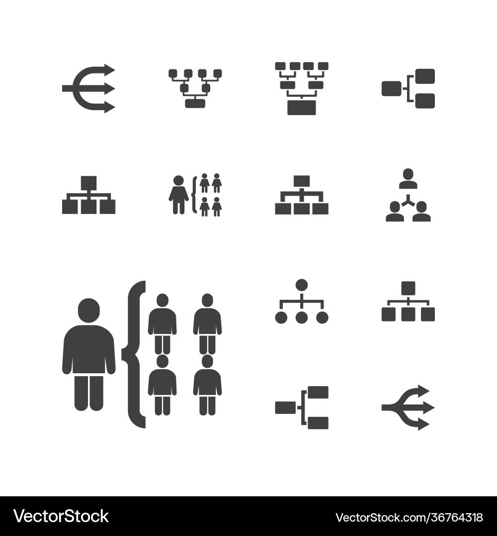 13 hierarchy icons 13 hierarchy icons vector image