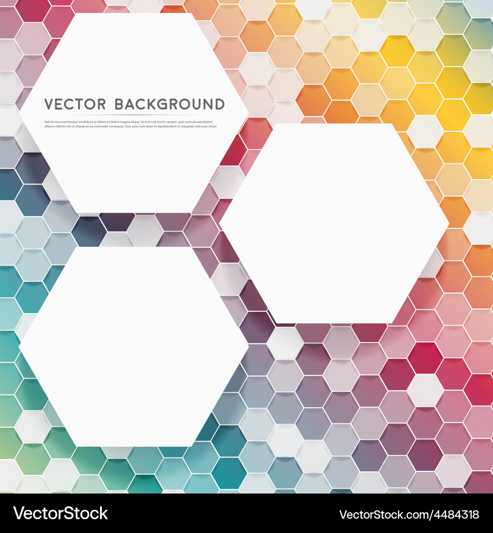 Abstract color 3d hexagonal vector image