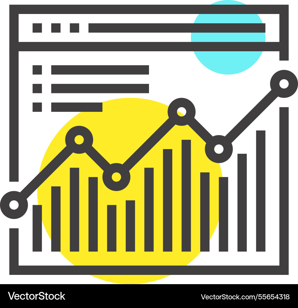 Analytics flat line web icon concept Analytics flat line web icon concept vector image