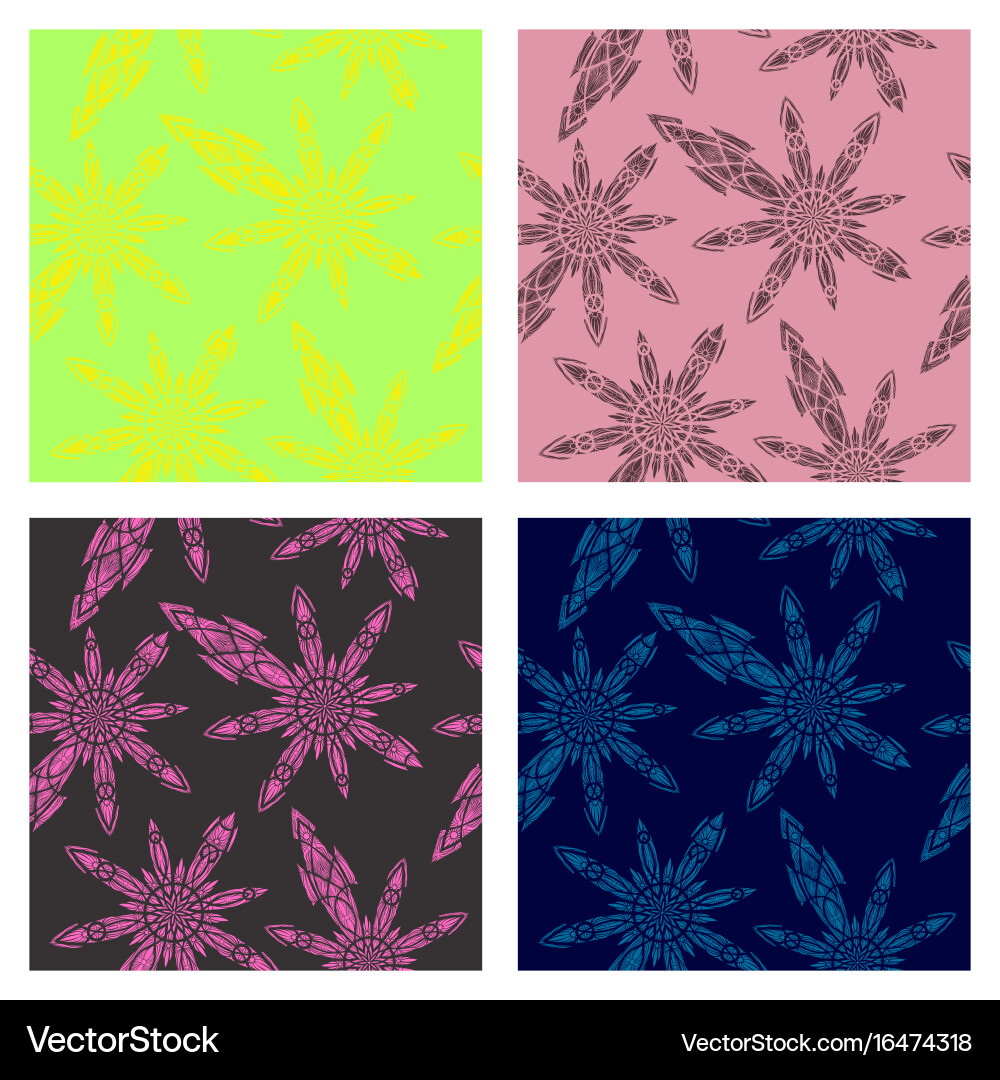 Assembly of patterns in bright style vector image