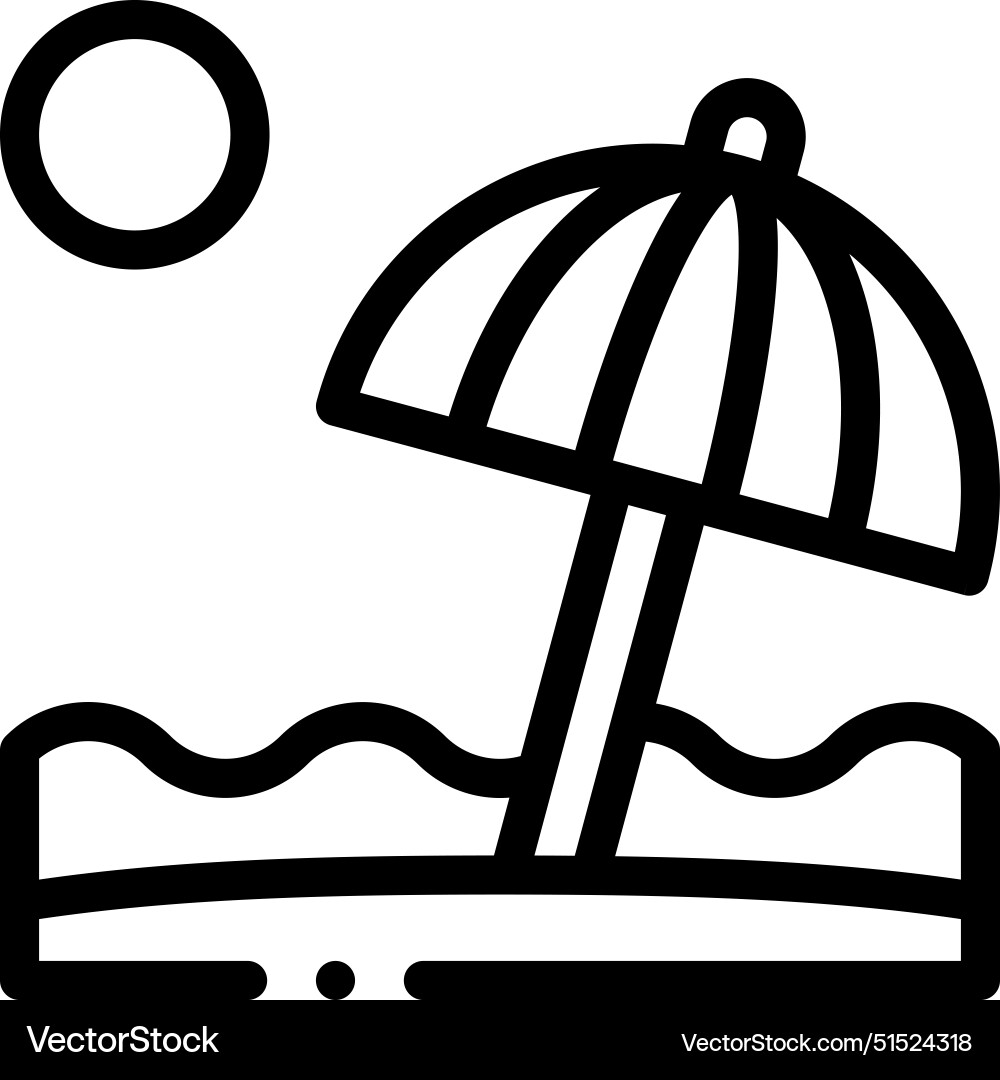 Beach icon thin linear style design isolated Beach icon thin linear style design isolated vector image