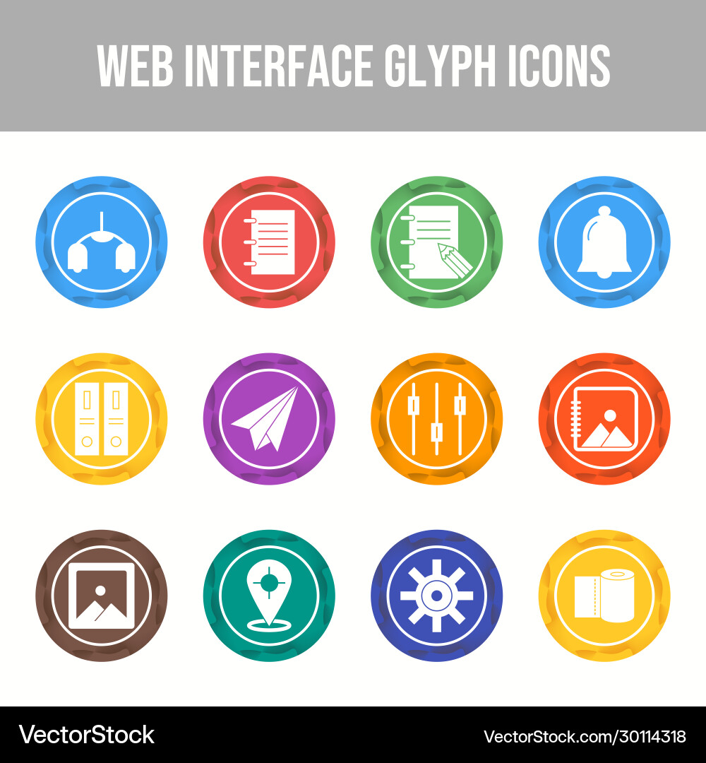 Beautiful web interface icon set vector image