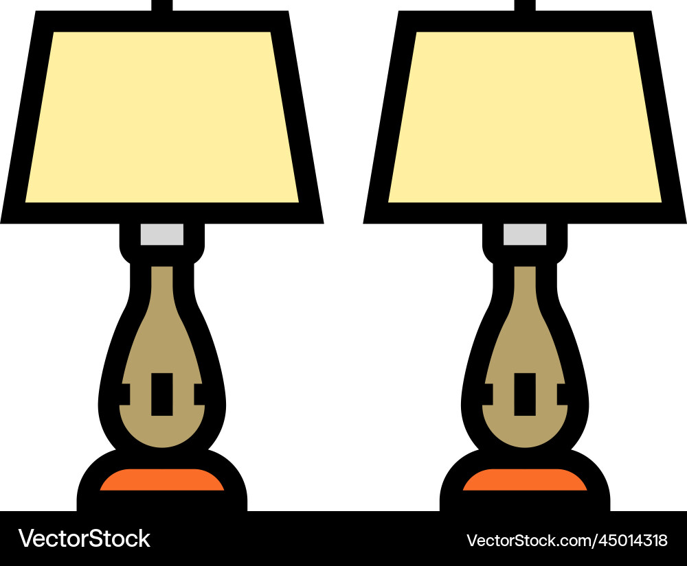 Bedroom table lamp color icon Bedroom table lamp color icon vector image