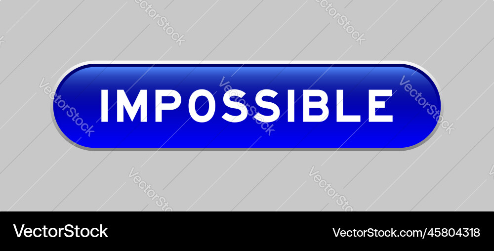 Blue color capsule shape button with word vector image