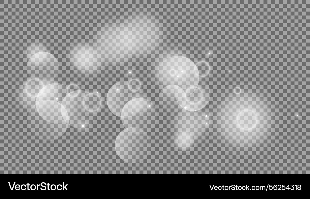 Bokeh circles on transparent background Bokeh circles on transparent background vector image