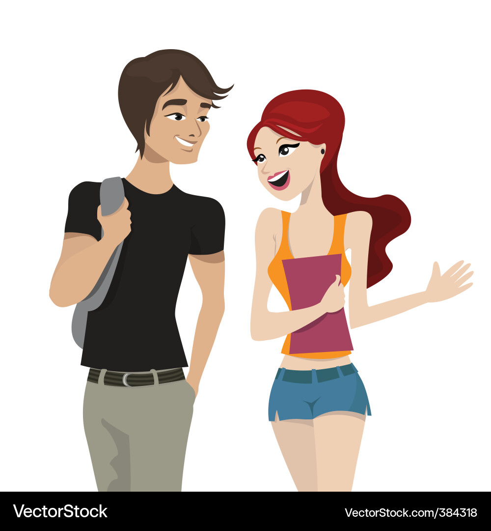 Cartoon Couple Chat Vektorbild