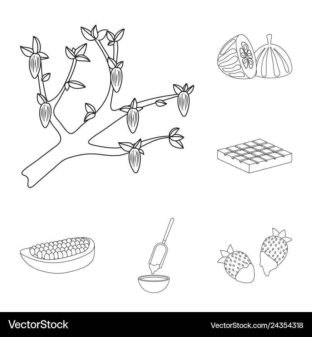 Cocoa and beans symbol set Cocoa and beans symbol set Vector Image