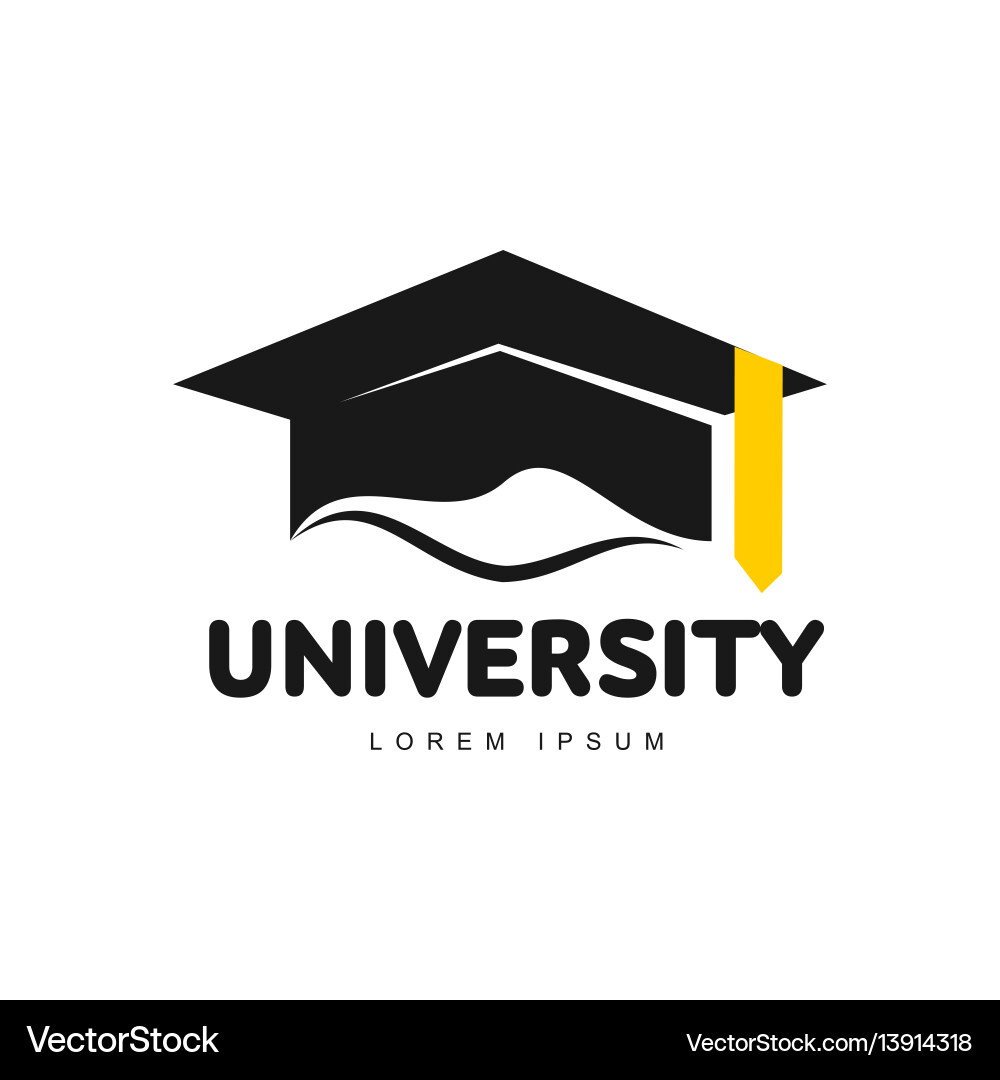 Colorful Academic Graduation Cap Logo Vector Image