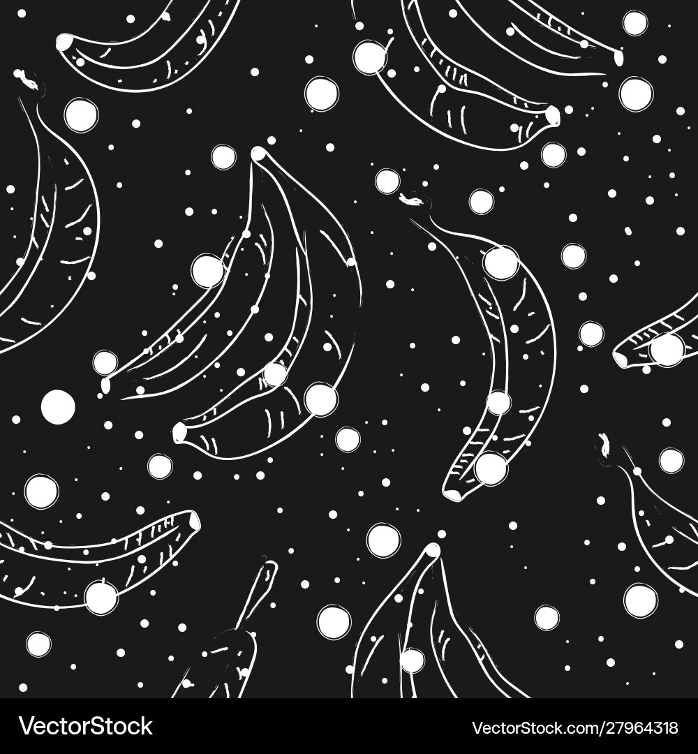 Dotted background seamless pattern with bananas Dotted background seamless pattern with bananas vector image