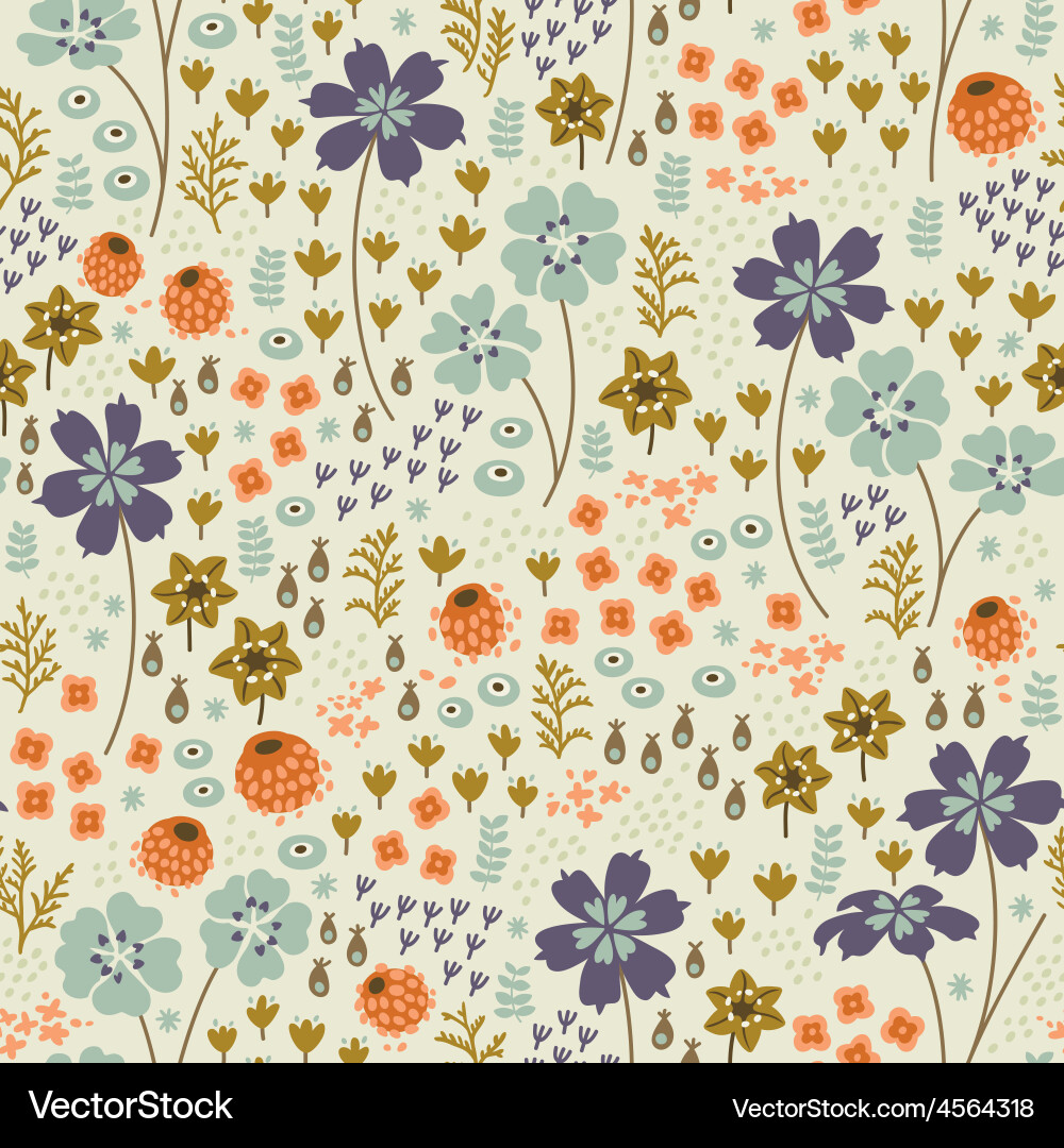 Floral Scandinavian Pattern Vector Image