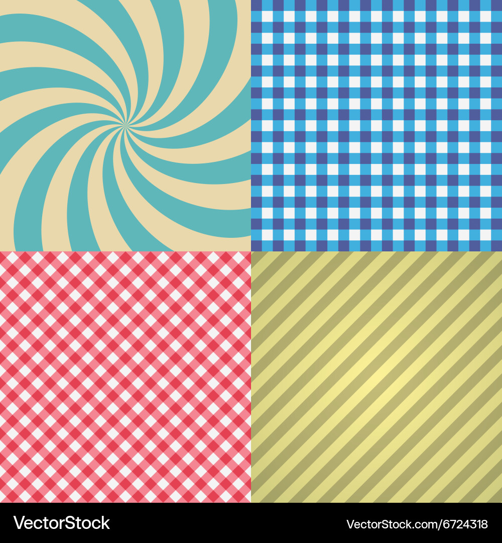 Four types of retro texture and patterns eps10 vector image