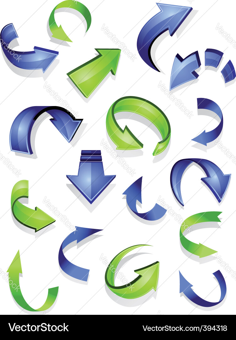 Glossy Arrow Icons Set Vector Image