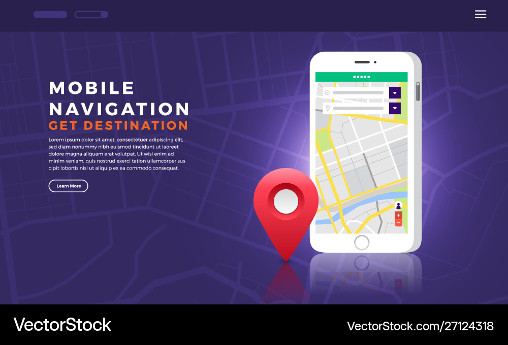 GPS Navigation Route Map vector image