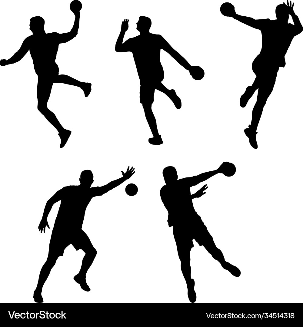Handball Player Silhouettes vector image