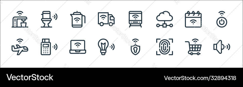 Internet things line icons linear set quality Internet things line icons linear set quality vector image