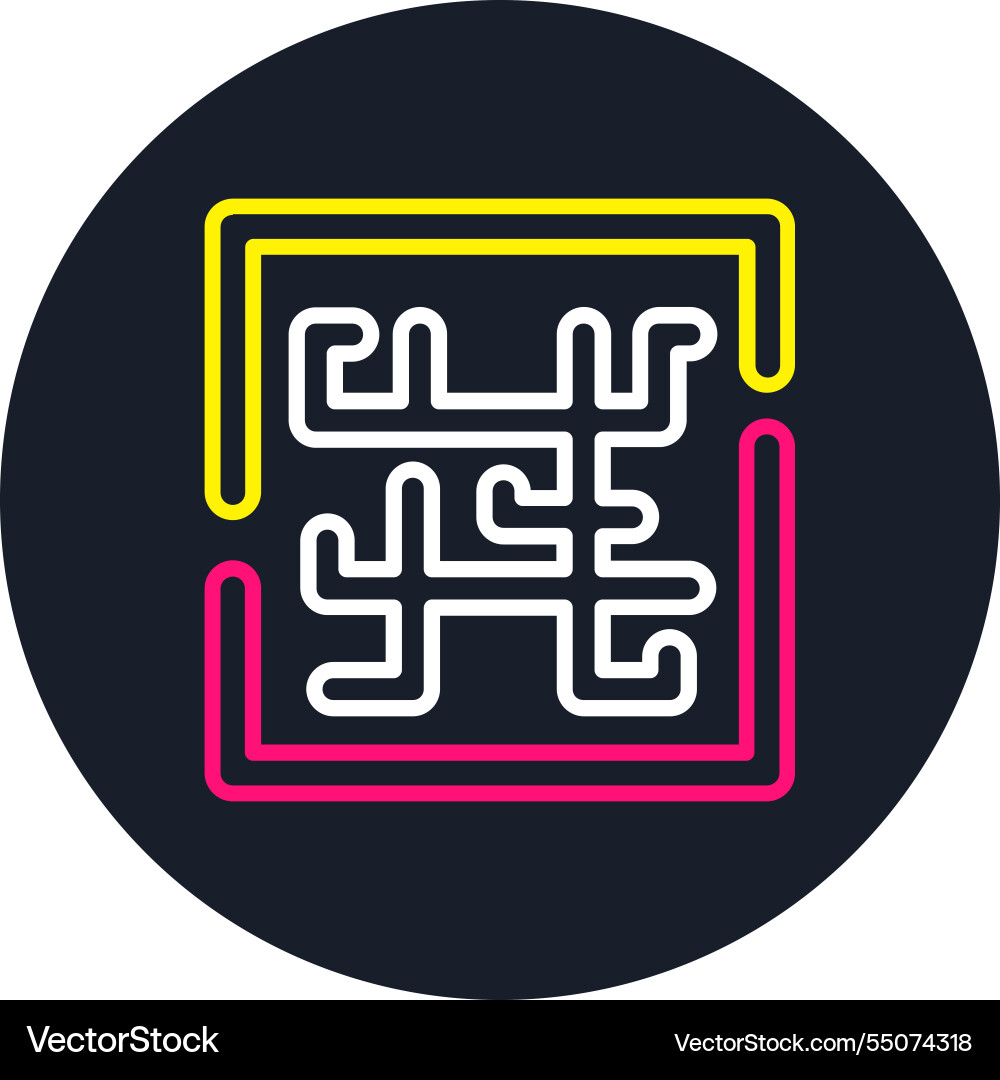 Labyrinth line multi color icon Vector Image