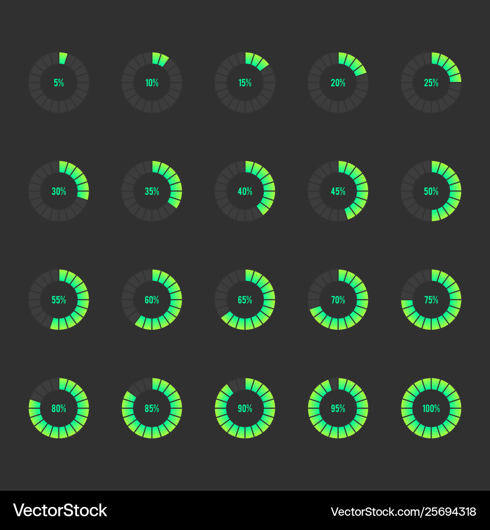 Modern Loading Circle Progress Icons vector image