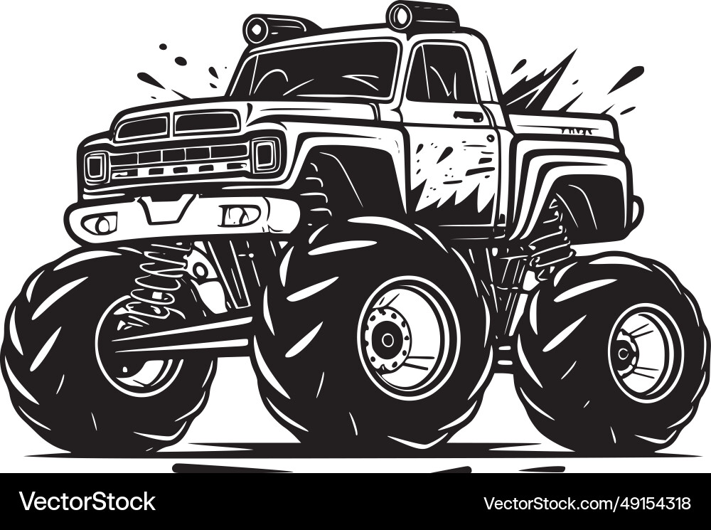 Monster LKW - minimalistisch und einfache Silhouette Monster LKW - minimalistisch und einfache Silhouette vektorbild