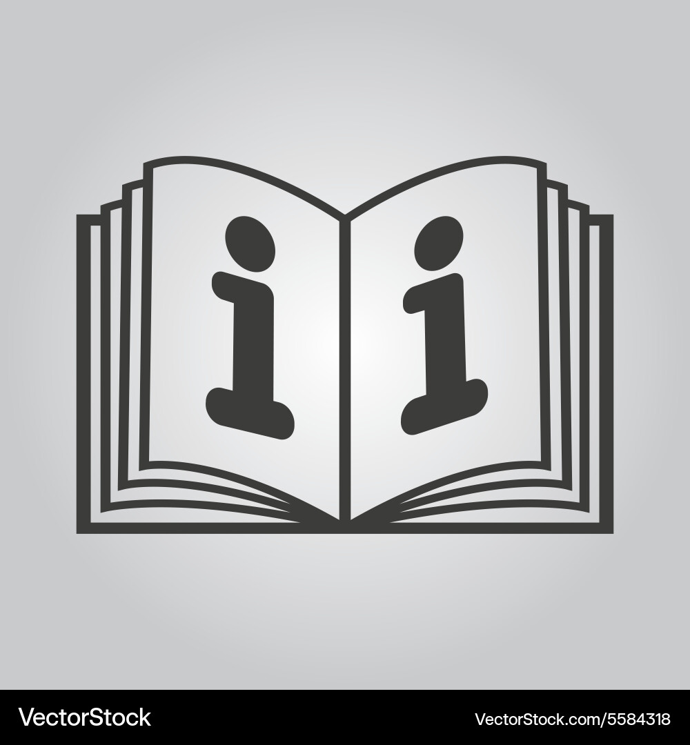 Open book icon manual and tutorial vector image