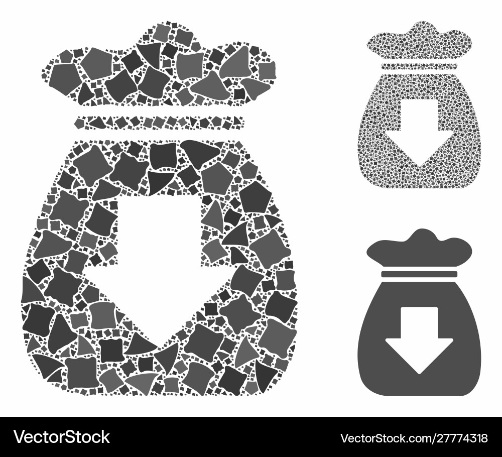 Profit bag composition icon trembly elements Profit bag composition icon trembly elements vector image