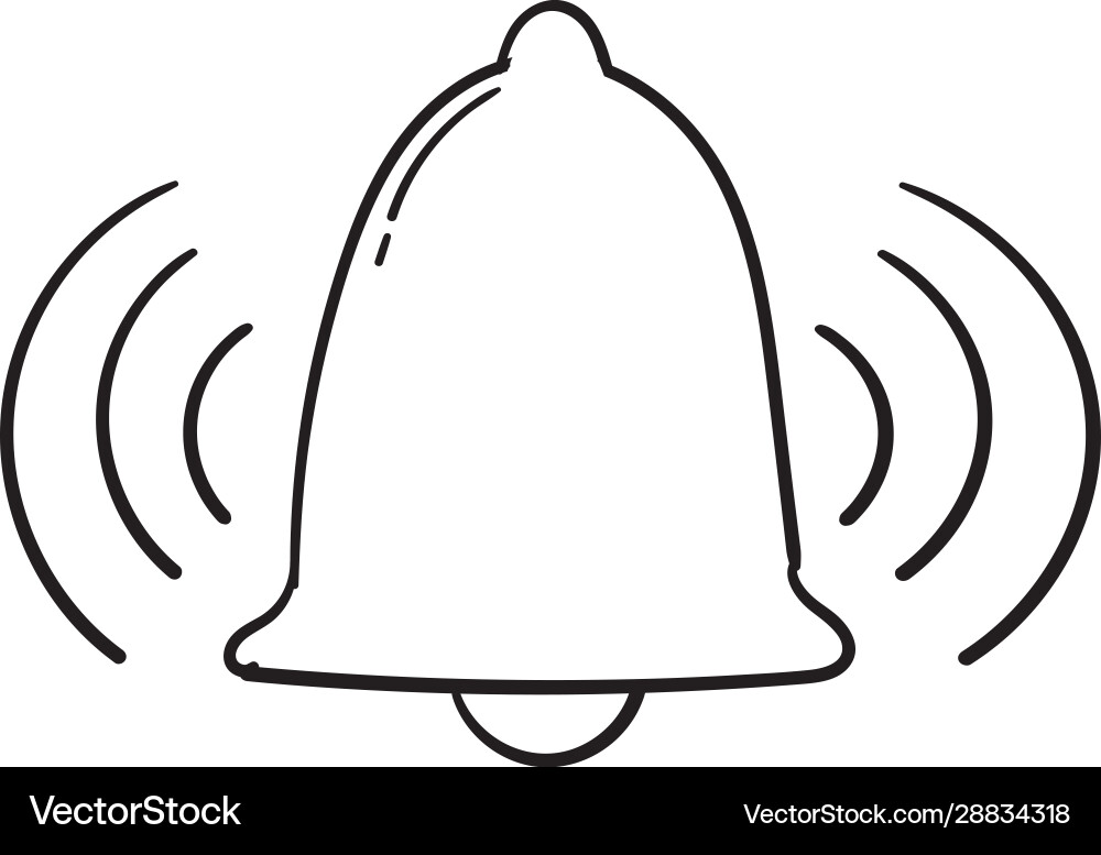 Ringing alarm icon handdrawn doodle style Ringing alarm icon handdrawn doodle style vector image
