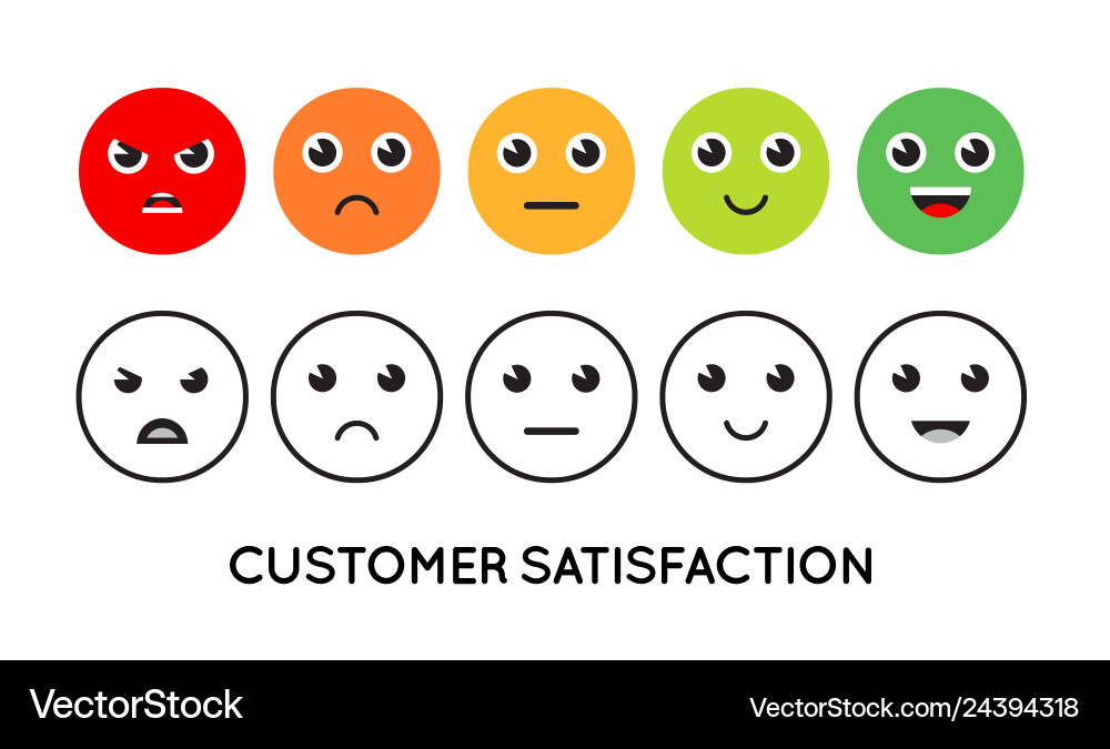 Satisfaction rating set of feedback icons in form Satisfaction rating set of feedback icons in form vector image