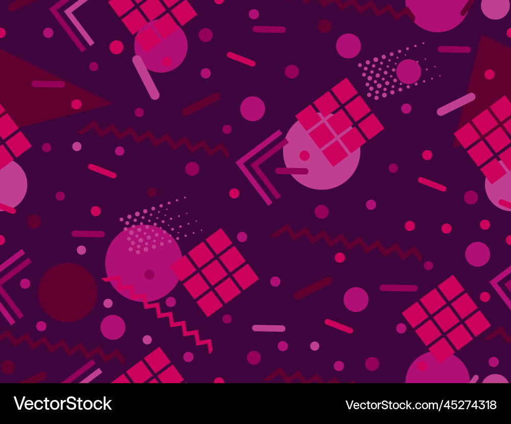 Seamless pattern with geometric shapes in 80s Seamless pattern with geometric shapes in 80s vector image