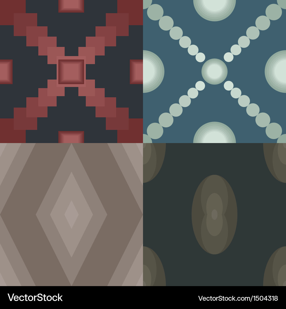 Set of 4 seamless patterns vector image