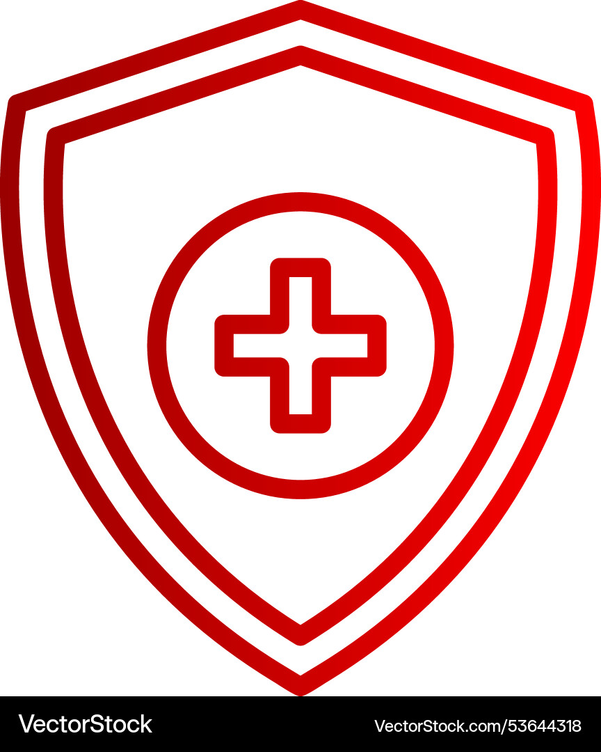 Shield line gradient icon Vector Image