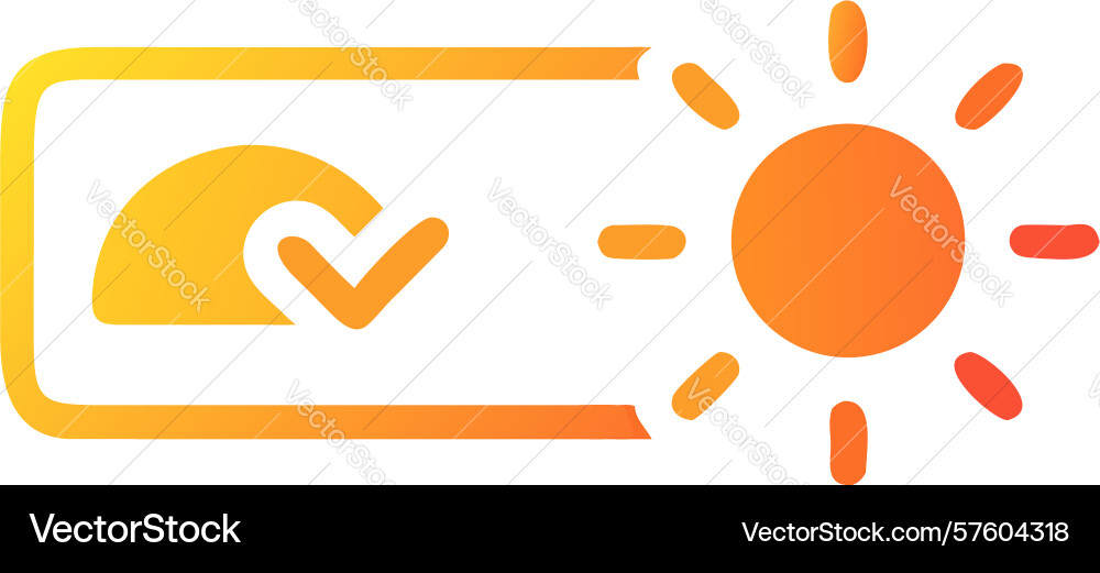 Sun checkmark brightness optimized display vector image