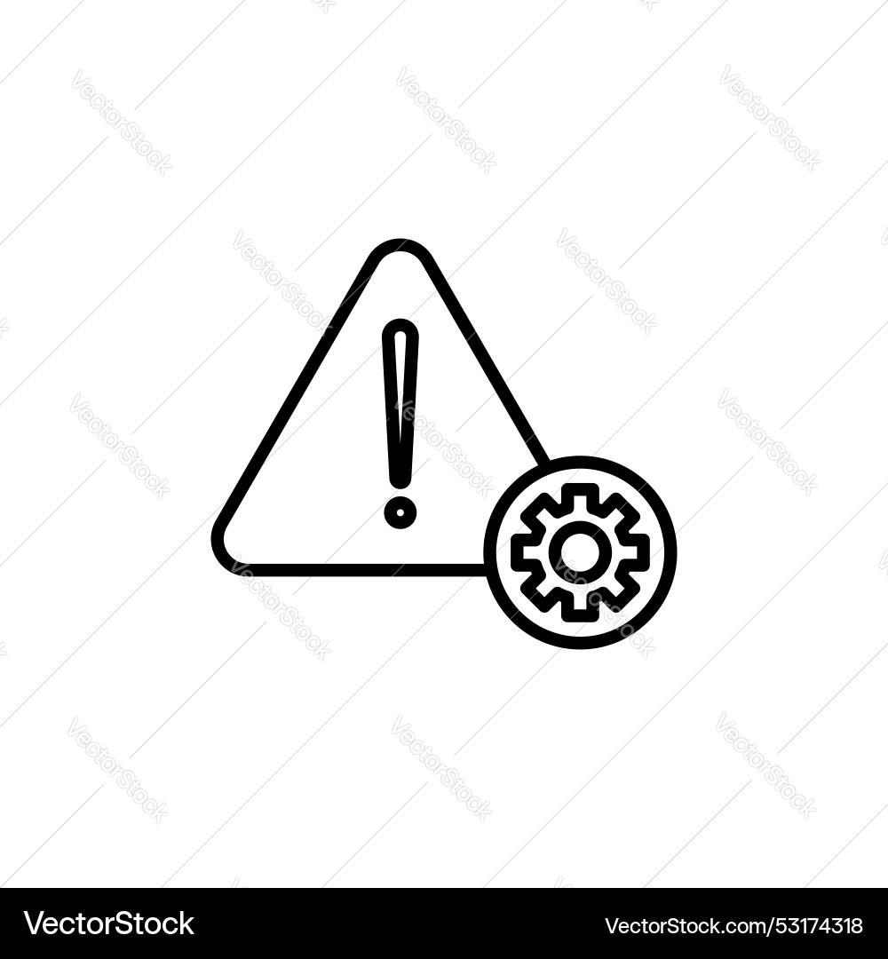 Technical warning icon set system failure error Technical warning icon set system failure error vector image