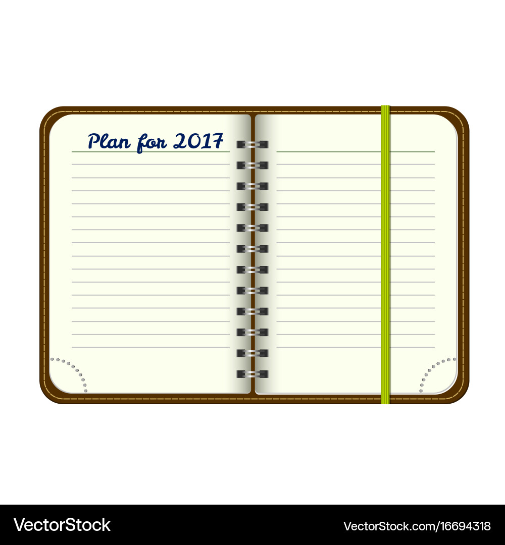 Template open a blank notepad personal vector image