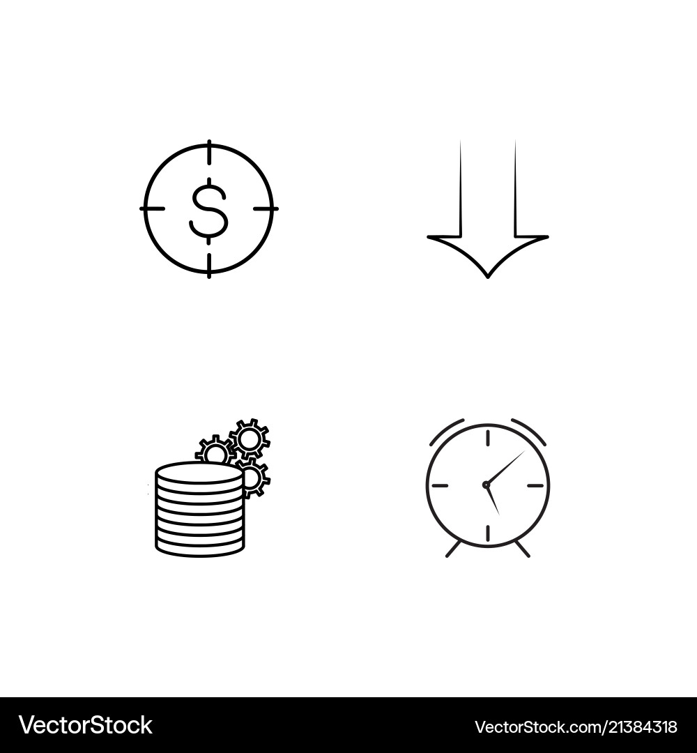 Time linear icons set simple outline Vector Image