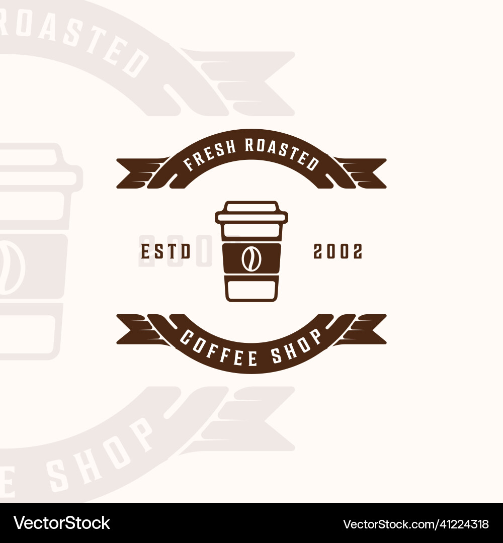 Vintage Coffee Shop Logo Vector Image
