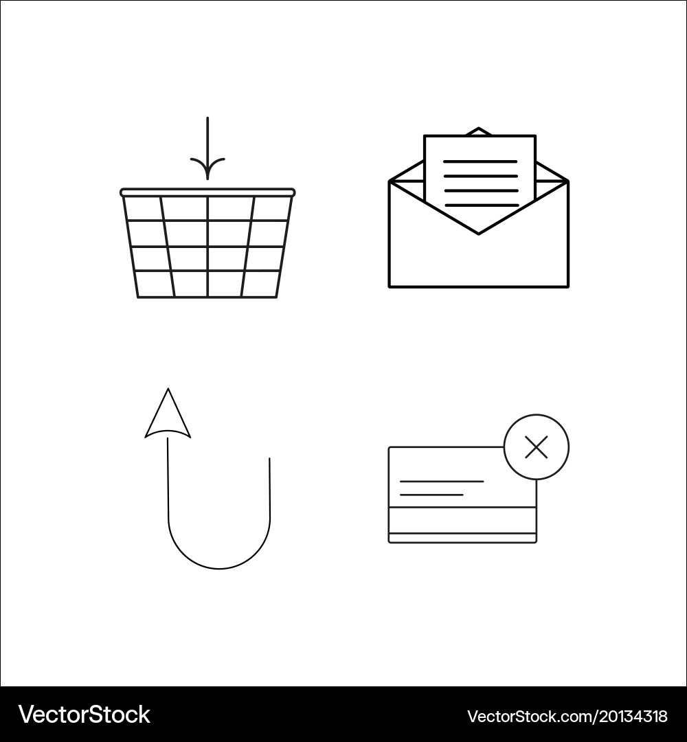 Web simple linear icon setsimple outline icons vector image